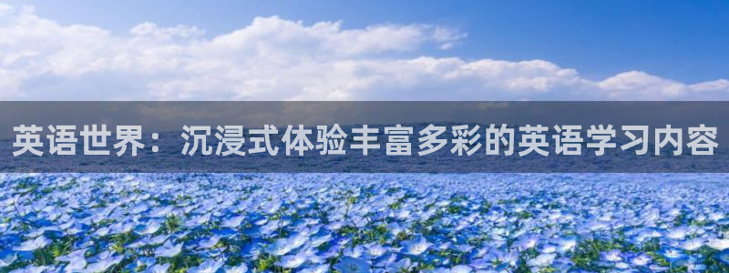 南宫大舞台官网入口：英语世界：沉浸式体验丰富多彩的英语学习内容
